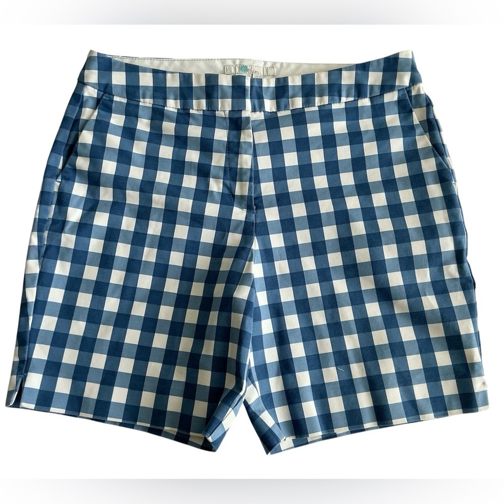 Boden Blue and White Checkered Shorts